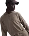 Nike Women's Sportswear Chill Terry Loose-fit Full-zip French-terry Hoodie In Minkbn,sai