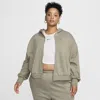 Nike Women's  Sportswear Chill Terry Loose Full-zip French Terry Hoodie (plus Size) In Green