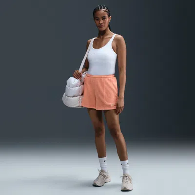 Nike Women's  Sportswear Chill Terry Mid-rise 4" French Terry Shorts In Orange