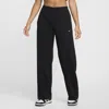 Nike Women's  Sportswear Chill Terry Mid-rise French Terry Open-hem Sweatpants In Black,sail