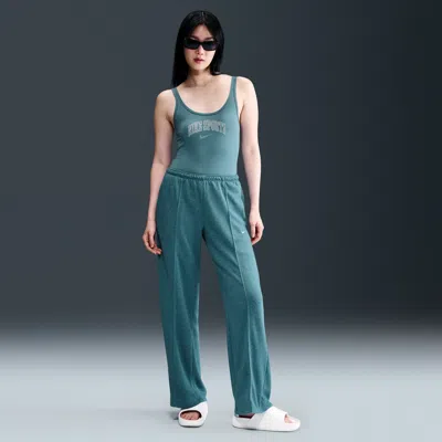 Nike Women's  Sportswear Chill Terry Mid-rise French Terry Open-hem Sweatpants In Blue