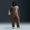 Nike Women's  Sportswear Chill Terry Mid-rise French Terry Open-hem Sweatpants (plus Size) In Brown