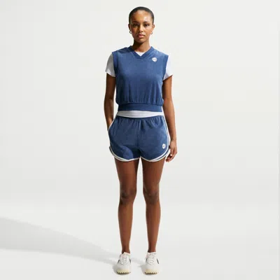 Nike Women's  Sportswear Chill Terry Mid-rise Shorts In Blue