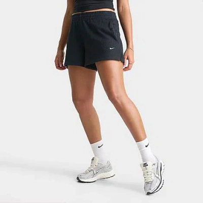 Nike Women's Sportswear Chill Waffle Loose Mid-rise Shorts In Black