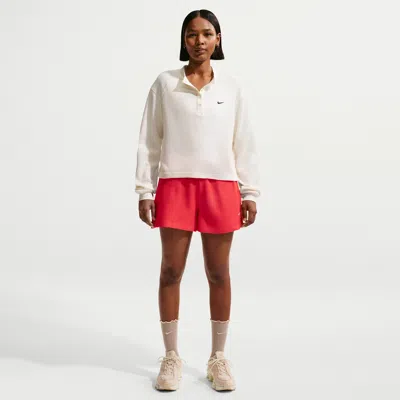Nike Women's  Sportswear Chill Waffle Loose Mid-rise Shorts In Red