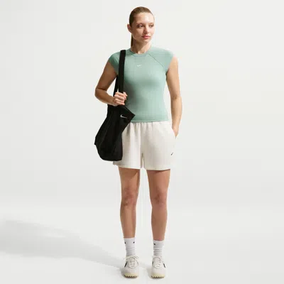 Nike Women's  Sportswear Chill Waffle Loose Mid-rise Shorts In White