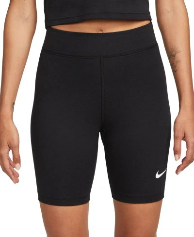 Nike Women's Sportswear Classic High-waist 8" Biker Shorts In Black,sail