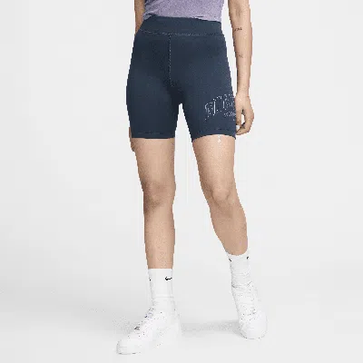 Nike Women's  Sportswear Classic High-waisted 8" Biker Shorts In Blue