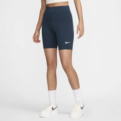 Nike Women's  Sportswear Classic High-waisted 8" Biker Shorts In Blue
