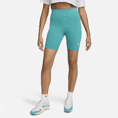 Nike Women's  Sportswear Classic High-waisted 8" Biker Shorts In Green