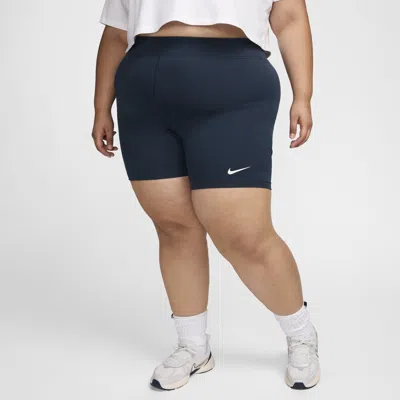 Nike Women's  Sportswear Classic High-waisted 8" Biker Shorts (plus Size) In Blue