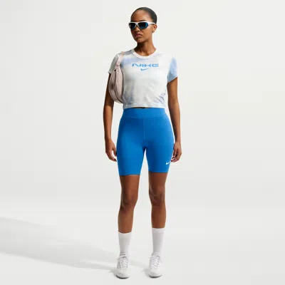Nike Women's  Sportswear Classic High-waisted 8" Biker Shorts In Blue