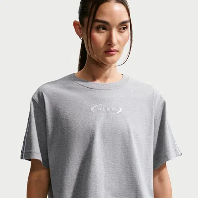 Nike Women's  Sportswear Classic Loose Cropped T-shirt In Gray