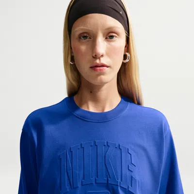 Nike Women's  Sportswear Classic Loose Long-sleeve T-shirt In Blue