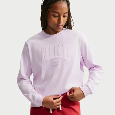Nike Women's  Sportswear Classic Loose Long-sleeve T-shirt In Purple