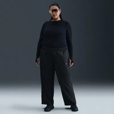 Nike Women's  Sportswear Classic Mid-rise Open-hem Pants (plus Size) In Black