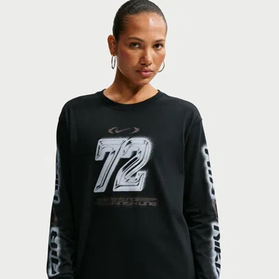 Nike Women's  Sportswear Classic Oversized Long-sleeve T-shirt In Black