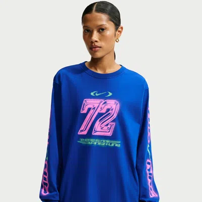 Nike Women's  Sportswear Classic Oversized Long-sleeve T-shirt In Blue