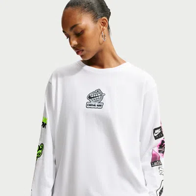 Nike Women's  Sportswear Classic Oversized Long-sleeve T-shirt In White