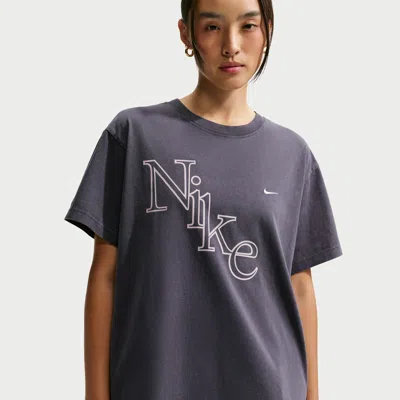 Nike Women's  Sportswear Classic Oversized T-shirt In Gray