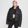 Nike Women's  Sportswear Classic Puffer Therma-fit Loose Hooded Jacket In Black/white