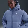 Nike Women's  Sportswear Classic Puffer Therma-fit Loose Hooded Jacket In Blue