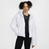Nike Women's  Sportswear Classic Puffer Therma-fit Loose Hooded Jacket In White/black