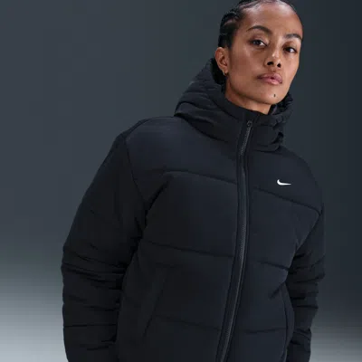 Nike Women's  Sportswear Classic Therma-fit Loose Shine Down Puffer In Black