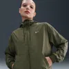 Nike Women's  Sportswear Classic Wovens Loose Uv Hooded Jacket In Green