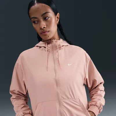 Nike Women's  Sportswear Classic Wovens Loose Uv Hooded Jacket In Pink