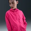 Nike Women's  Sportswear Classic Wovens Loose Uv Hooded Jacket In Pink