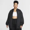 Nike Women's  Sportswear Classic Wovens Loose Uv Hooded Jacket (plus Size) In Black