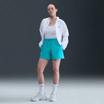 Nike Women's  Sportswear Classic Wovens Mid-rise Shorts In Blue
