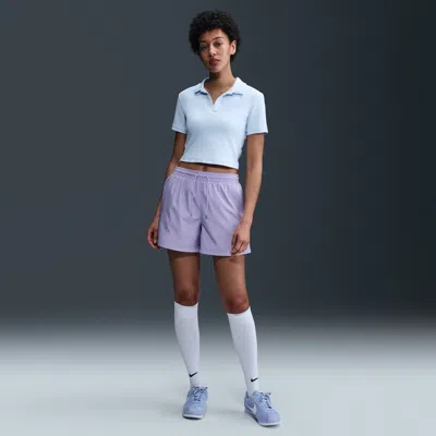 Nike Women's  Sportswear Classic Wovens Mid-rise Shorts In Purple