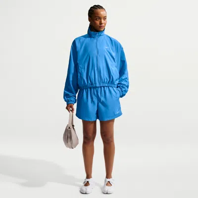 Nike Women's  Sportswear Classic Wovens Mid-rise Shorts In Blue