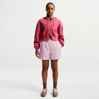Nike Women's  Sportswear Classic Wovens Mid-rise Shorts In Pink
