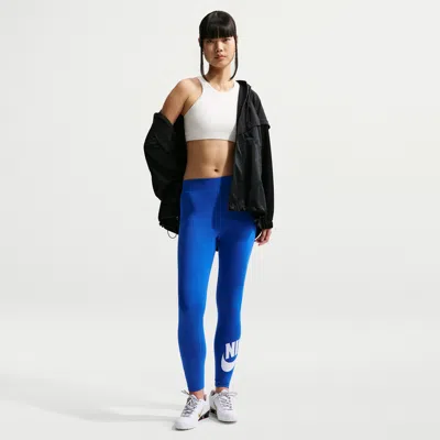 Nike Women's  Sportswear Classics High-waisted Graphic Leggings In Blue