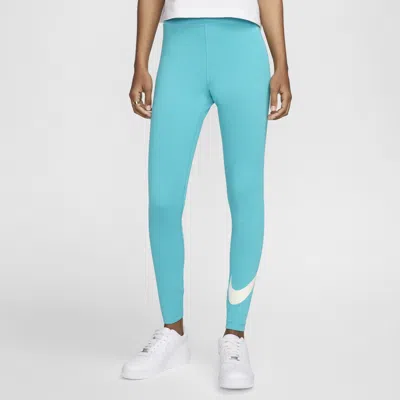 Nike Women's  Sportswear Classics High-waisted Graphic Leggings In Blue