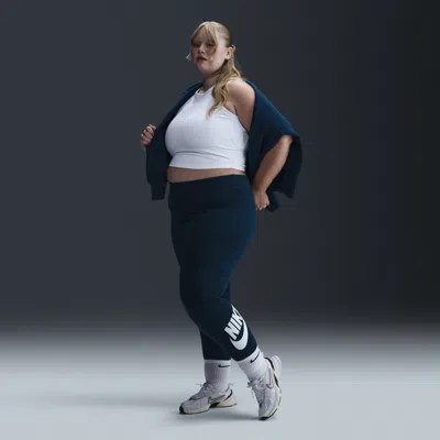 Nike Women's  Sportswear Classics High-waisted Graphic Leggings (plus Size) In Blue