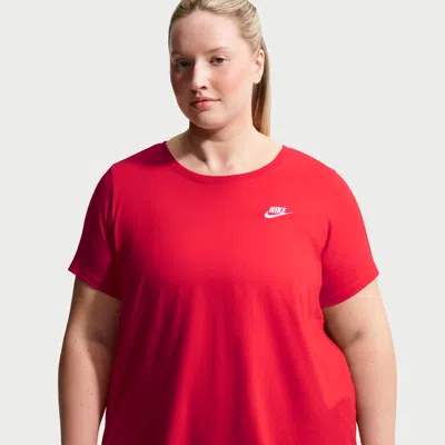 Nike Women's  Sportswear Club Essentials T-shirt (plus Size) In Red