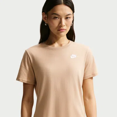Nike Women's  Sportswear Club Essentials T-shirt In Brown