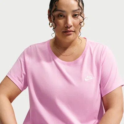 Nike Women's  Sportswear Club Essentials T-shirt (plus Size) In Pink