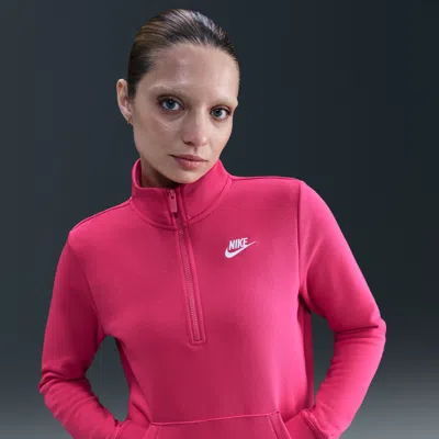 Nike Women's  Sportswear Club Fleece 1/2-zip Sweatshirt In Pink