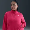Nike Women's  Sportswear Club Fleece 1/2-zip Sweatshirt (plus Size) In Pink