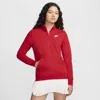 Nike Women's  Sportswear Club Fleece 1/2-zip Sweatshirt In Red