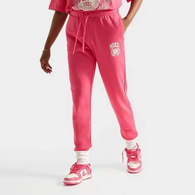 Nike Women's Sportswear Club Fleece Campus Mid-rise Jogger Pants In Aster Pink/pale Ivory