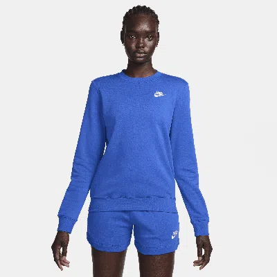 Nike Women's  Sportswear Club Fleece Crew-neck Sweatshirt In Blue