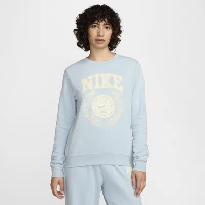 Nike Women's  Sportswear Club Fleece Crew-neck Sweatshirt In Blue