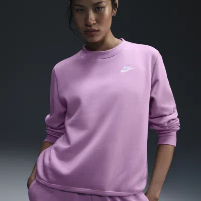 Nike Women's  Sportswear Club Fleece Crew-neck Sweatshirt In Pink
