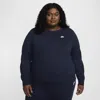 Nike Women's  Sportswear Club Fleece Crew-neck Sweatshirt (plus Size) In Blue